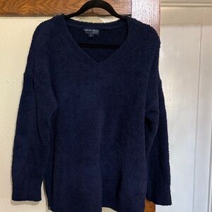 Barefoot Dreams Deep Blue V-Neck Sweater